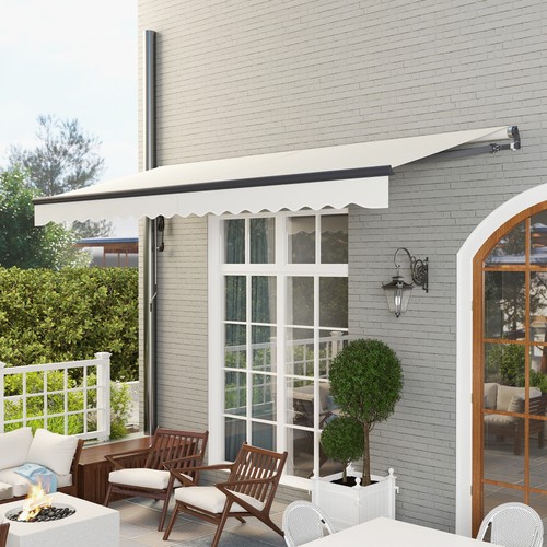 Outsunny 15' x 10' Electric Retractable Awning, All Aluminum Frame, White - Picture 11 of 11
