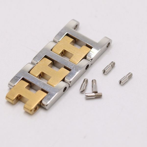 HERMES 3 Link Clipper Ladies Watch Parts Silver Gold Color 12mm used from Japan