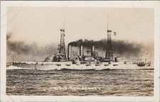 U.S.S. New Jersey Battleship c1910s RPPC Real Photo Postcard