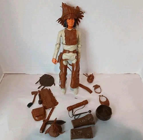 Vintage Indian Louis Marx Geronimo Johnny West 12" Action Figure + accessories