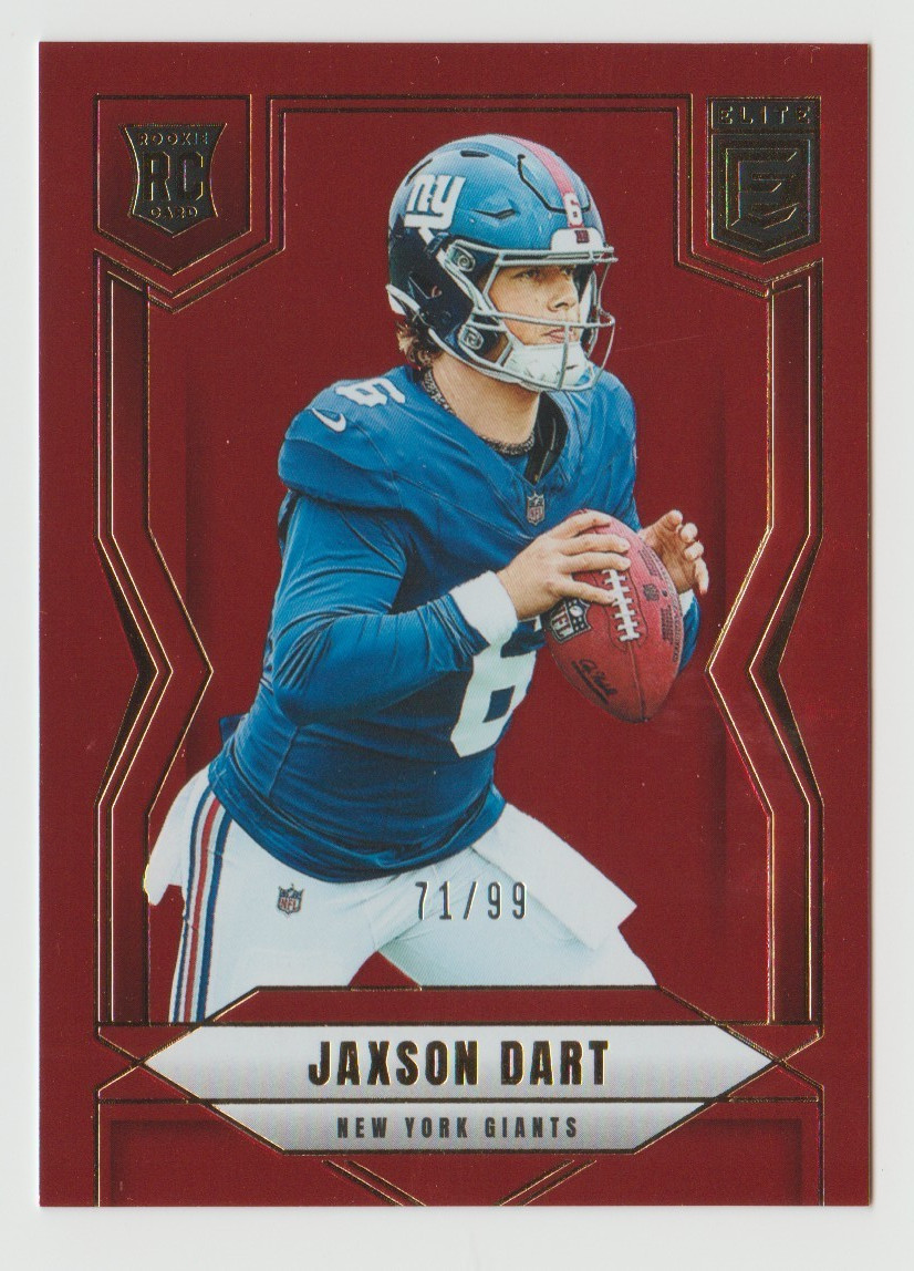 Jaxson Dart 2025 Donruss Elite #103 Red #/99 RC New York Giants QB