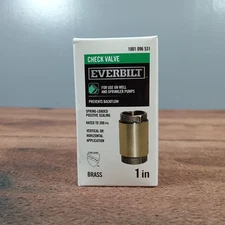 EVERBILT 1 Inch Brass Check Valve for Well and Sprinkler Pumps Rated to 200 PSI