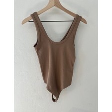 Abercrombie  Fitch Soft AF Ribbed Scoop Neck Bodysuit Minimalist Clean Feminine