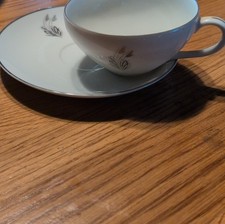 Fukagawa Arita Porcelain Hand Painted Tea Cup Saucer Set No. 715 Japan White