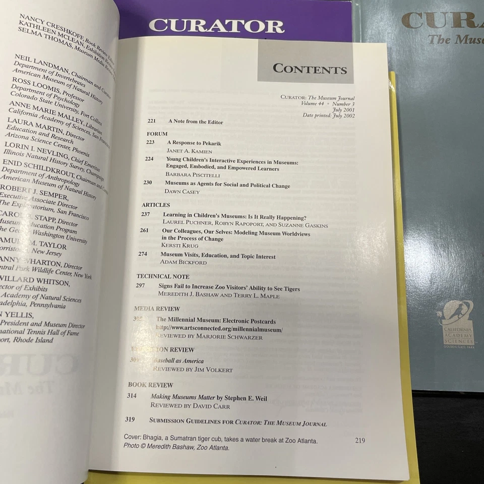 Curator The Museum Journal 1999-2002 California Academy Of Sciences 7 Issues - Image 4 of 4