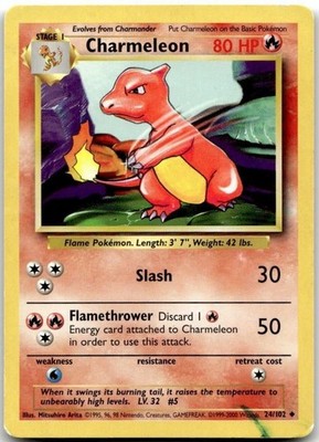 Charmeleon Base Set #024/102 Pokemon TCG Card HP