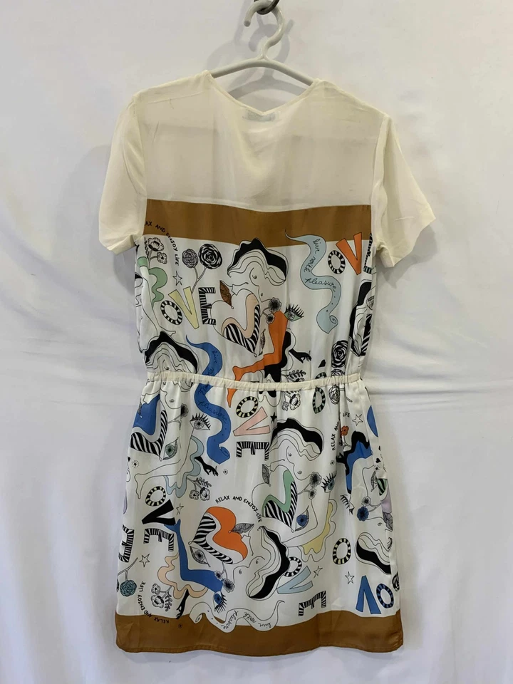 Vestido corto Sandro Paris para mujer talla 1 (S) estampado gráfico abstracto multicolor #17 Foto 2 de 4