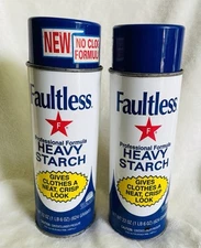 Faultless Heavy Starch Ironing Spray Starch 22 oz. Can Made In USA New Lot Of 2
