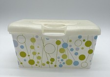 HUGGIES Baby Wipes POP UP CONTAINER Empty Tub Refillable Green  Blue Circles