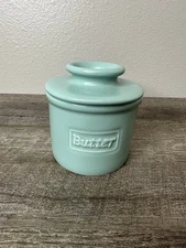 Cafe Butter Bell Crock L. Tremain Matte Aqua Light Turquoise Color 2022 Original