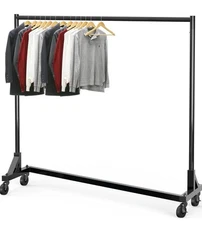 Industrial Grade Z-Base Garment Rack, 500Lb Load with 62 Inches Extra Long Bar,