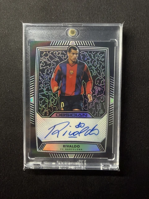 2019 Panini Obsidian Rivaldo Autograph Signature #/99 Barcelona Soccer