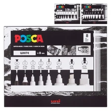 Posca 8-Tip Acrylic Paint Marker Set, White, Non-, ACMI Certified, Allows You...
