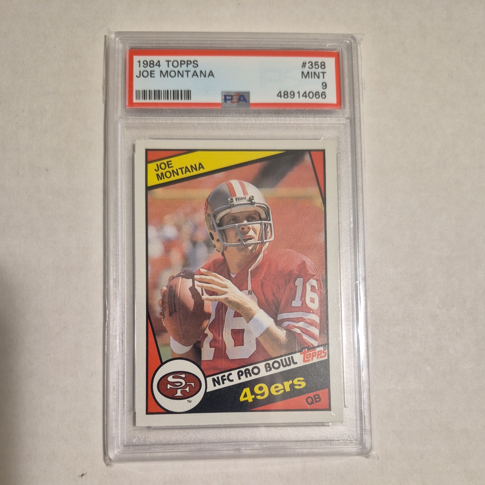 1984 Topps Joe Montana #358 PSA 9 Mint HOF San Francisco 49ers