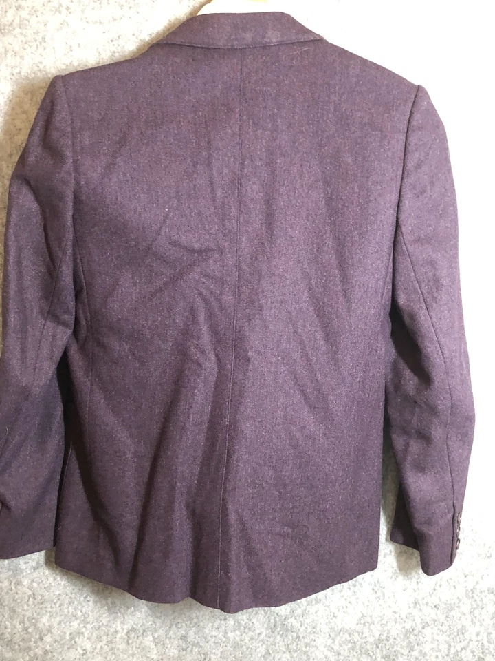 Blazer vintage Evan-Picone para mujer medio púrpura mezcla de lana chaqueta 2 botones años 90 Foto 4 de 4
