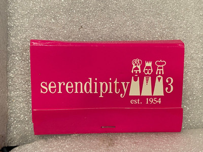 Serendipity 3 Restaurant Pink Matchbook NY & Mass Ad On Back *Pre-Owned/Used BT1