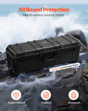 Weatherproof Hard Case with Pre-Cut Foam  Retractable Handles, IP67 Waterproof