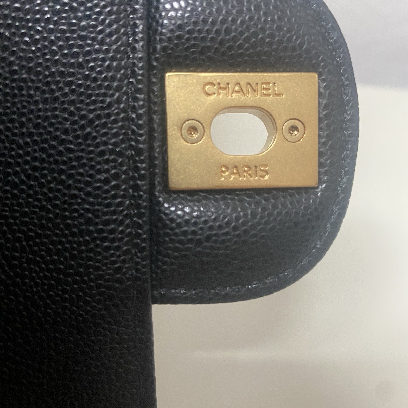 Chanel Black Caviar Mini Rectangular Chain Top Ha… - image 12