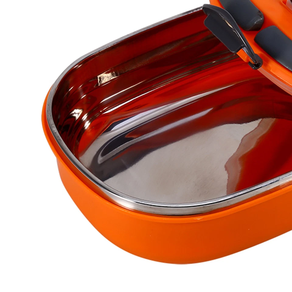 Orange Thermal Bento Box With Arched Handle For Food Storage - Image 4 of 4