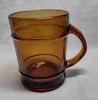 Anchor Hocking Fire-King 4" Amber Glass Barrel Mug Cup Vtg USA