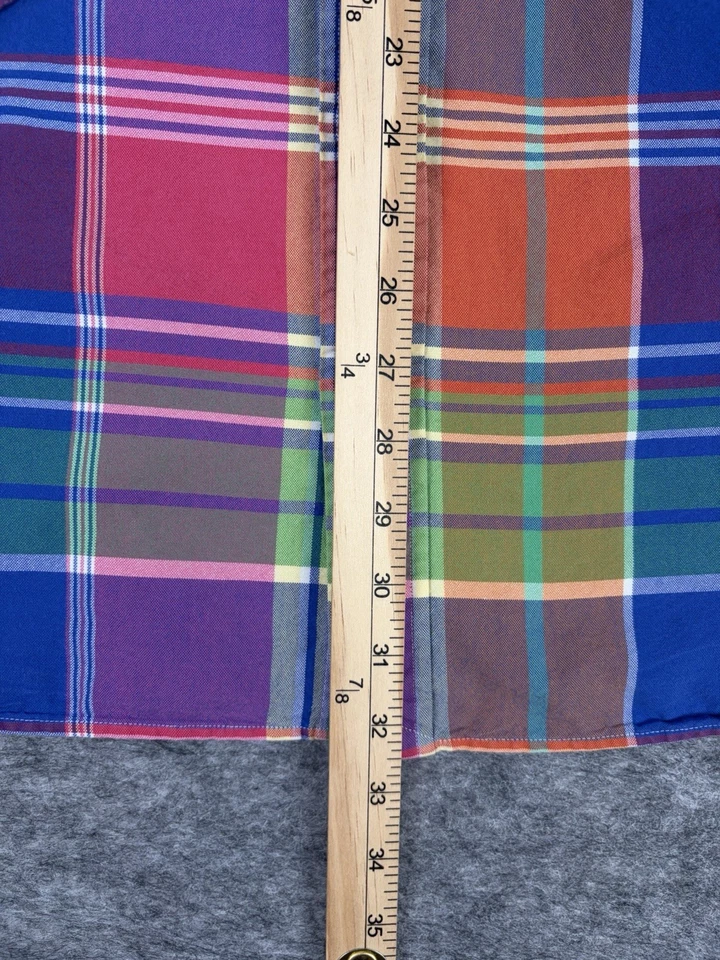 Ralph Lauren Shirt Mens 3XB Multicolor Plaid Oxford Button Down Bottom Pony - Image 4 of 4