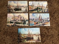 Lot Of 5 Vintage Chrome Postcards, James Murray, Seascape Watercolors 