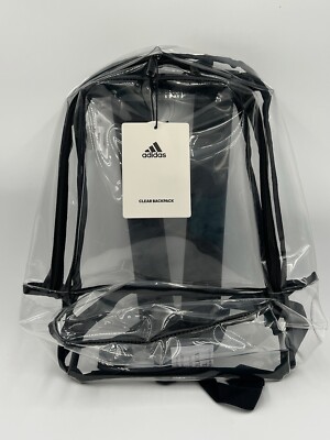 Adidas Clear Backpack Clear/Black Unisex Training Bookbag NWT