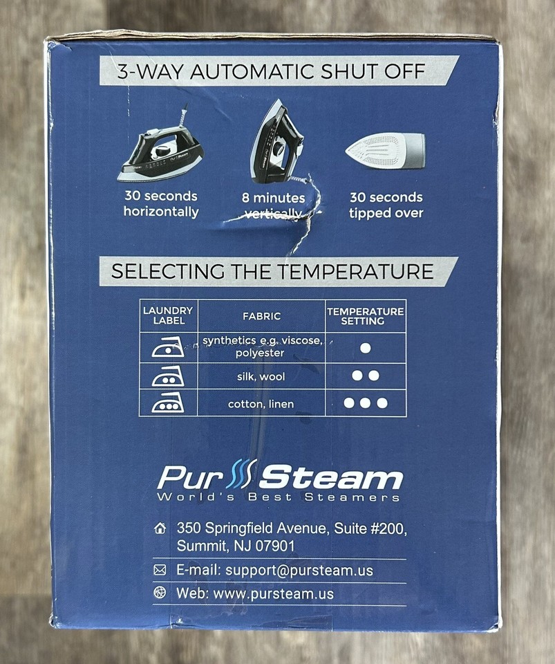 PurSteam Steam Iron for Clothes 1700W with SelfCleaning Nonstick