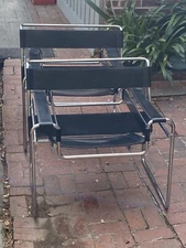 Knoll Original NY Black Marcel Breuer Wassily  Chair Leather/Chrome Museum 1968