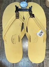 NWT Rainbow Sandals Mens Gold Yellow Classic Tan Flip Flop  Xxxlarge 13.5-15