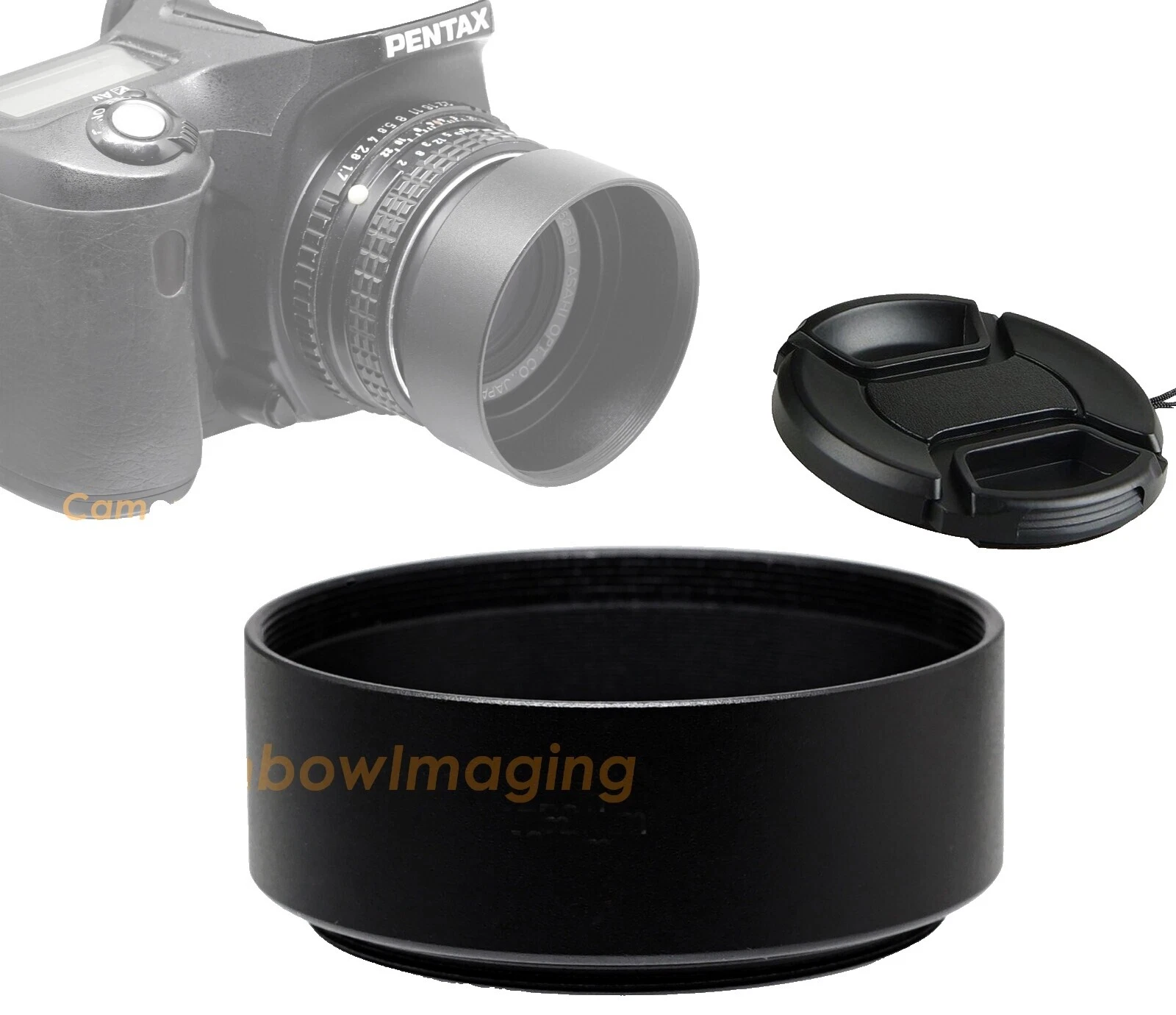 Screw - In Camera Lens Hoods 49 mm To Fit Lens Front Rectangular