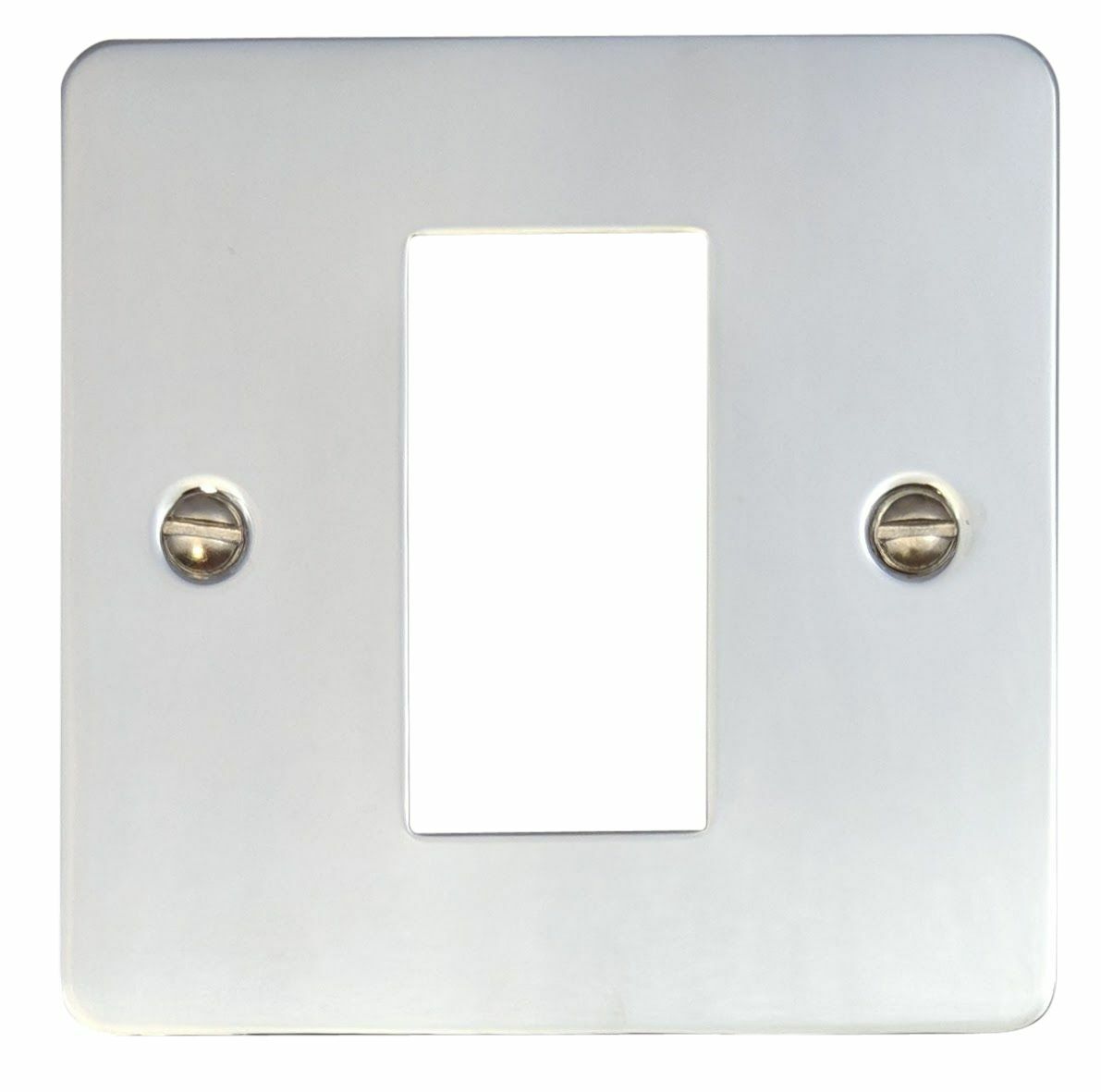 G&H FC161 Flat Plate Polished Chrome 1 Gang 1 Euro Module Plate