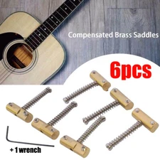 USA Compensated Vintage Brass Bridge Saddles For Wilkinson Telecaster Tele 6Pcs