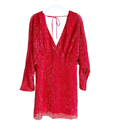 open lace back dress Threadbare Women's Burgundy Sequin Velour Slash Neck Mini Dress main image 0