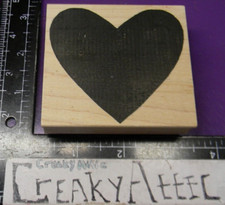 LARGE SOLID HEART TEXTURE RUBBER STAMP IMPRESS CREAKYATTIC