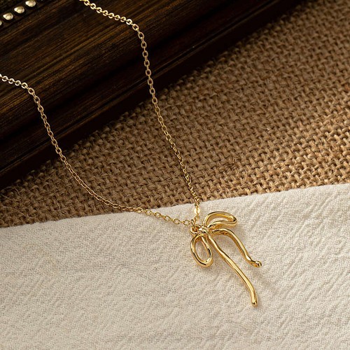Gioielli 1 Pezzo Squisita Elegante Collana Ciondolo Nodo Fiocco per Donna Donna Donna Donna - Foto 3 di 4