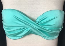 Victoria's Secret NEW The Knockout Green 4R6 Bandeau Bikini Top Twist NWOT 32B