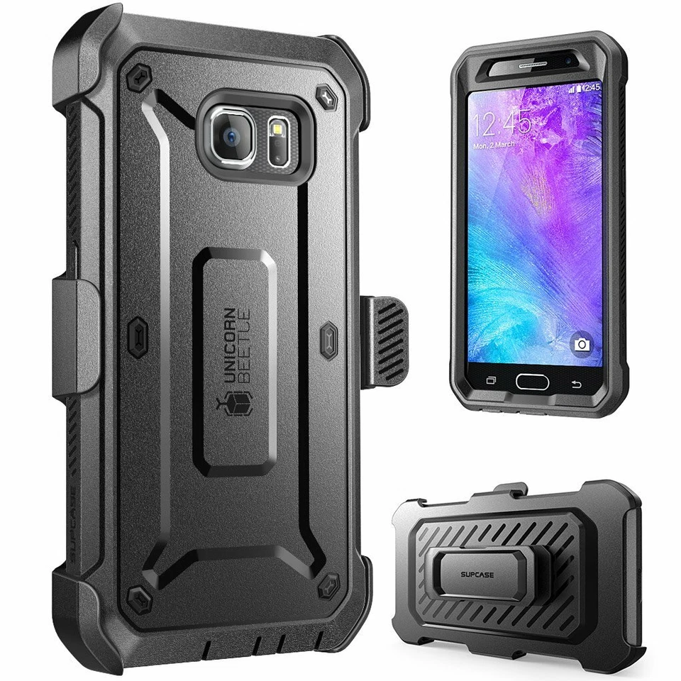 Оригинальный SUPCASE для Samsung Galaxy S6, полный корпусный чехол с экраном черный - Изображение 2 из 4