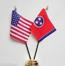 Set bandiera da tavolo doppia amicizia Stati Uniti d'America e Tennessee