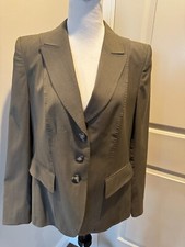 Pre-owned BASLER BLACK LABEL Wool Blend Taupe Blazer SZ 42/US 12