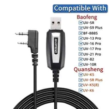 USB Programming Cable With CD for Baofeng UV-5R 82 888S UV-S9PLUS UV-13 16 17 21