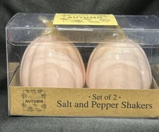 Hello Autumn Speckled Rose Pumpkin Salt and Pepper Shaker Set