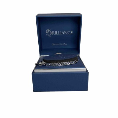 Brilliance Silver Plated FAITH Swarovski Blue Crystal Heart Cross