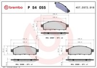 Brembo P 54 055 Bremsbelagsatz, Scheibenbremse