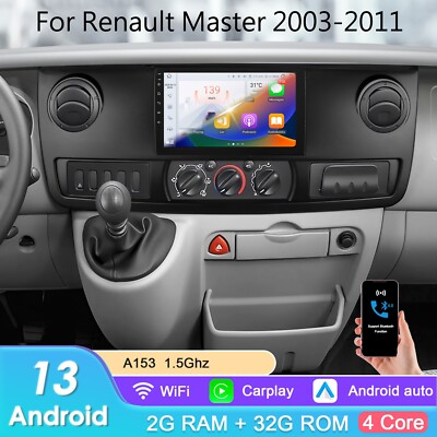 Autoradio für Renault Master 2003-2011 Android 13 GPS CarPlay BT 2+32GB RDS MP3