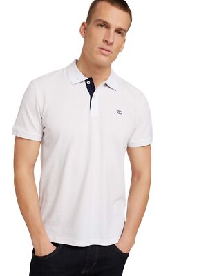 Tom Tailor Herren Poloshirt BASIC CONTRAST Schwarz Blau S M L XL XXL 3XL Cotton