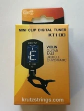 Krutz Digital Chromatic Clip-On Electric Tuner for Bass, Guitar, Ukulele, Violin