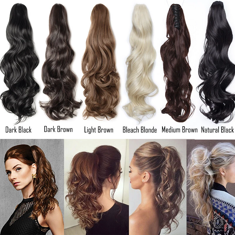 Echt Lockig Dick Klammer Haarteil Zopf Pferdeschwanz Haarverlängerung 12in-24in - Bild 3 von 4