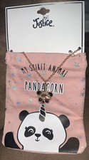 JUSTICE MY SPIRIT ANIMAL PANDACORN 3D SHIMMERING NECKLACE SUPER CUTE
