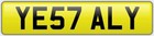 YE57 ALY YES I ALLY REGISTRATION ALISTAIR NUMBER PLATE SEPT 2007 ALI UK ALISON